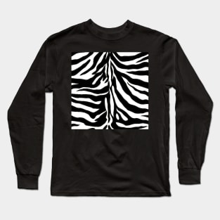 Black and White Zebra Stripes Pattern Long Sleeve T-Shirt